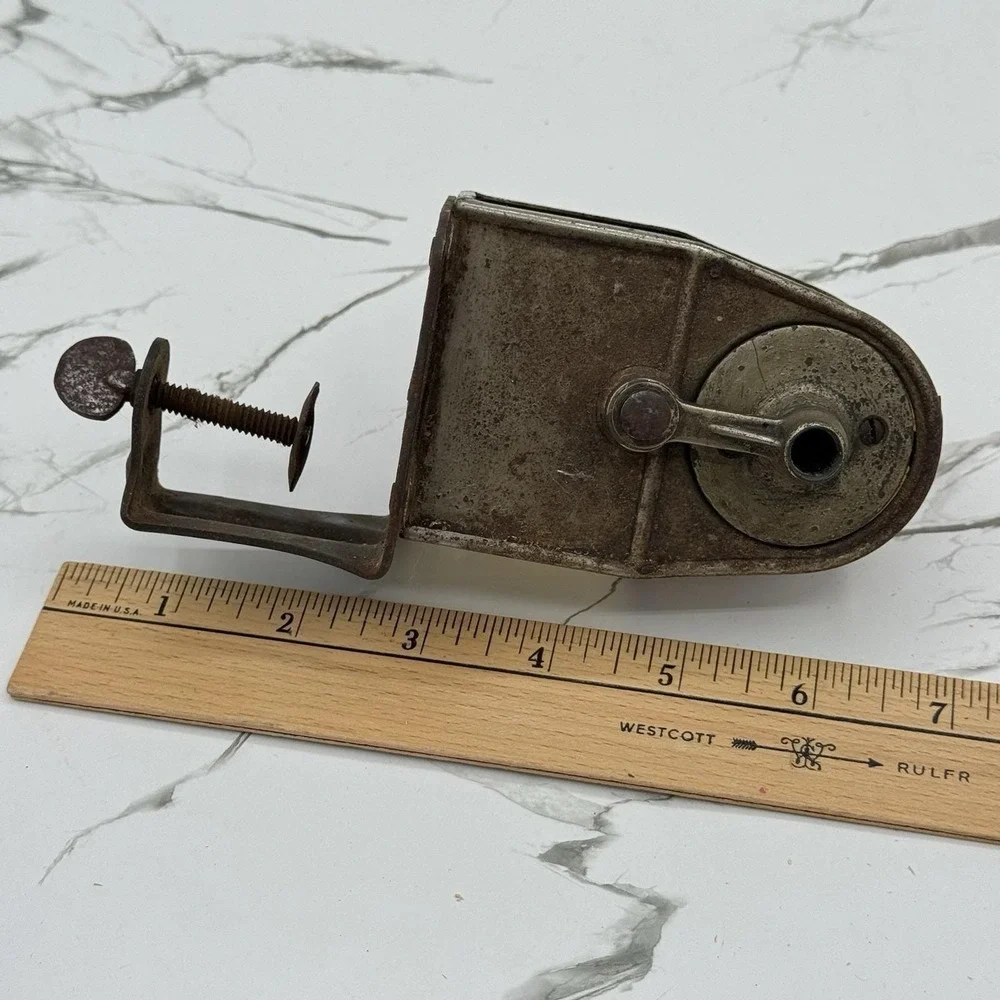 Antique Stewart Junior Clamp On Crank Pencil Sharpener 1915 -READ No Drawer